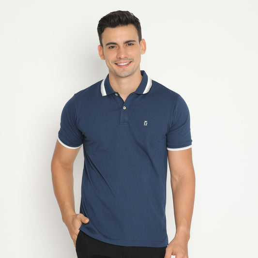 MATSUDA Kaos Polo Shirt Pria Kerah Aioi Seri Warna Biru