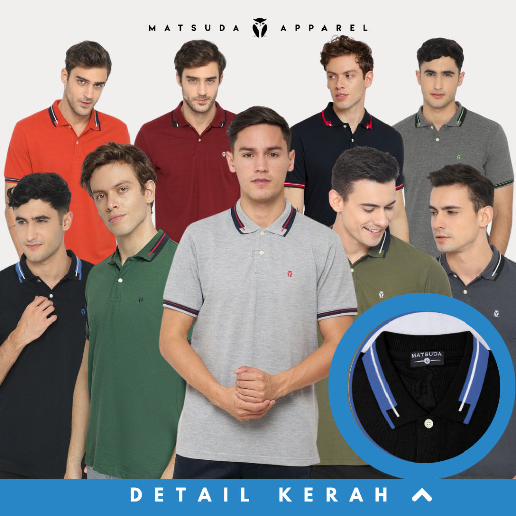 MATSUDA Kaos Polo Shirt Pria Kerah Chikuma