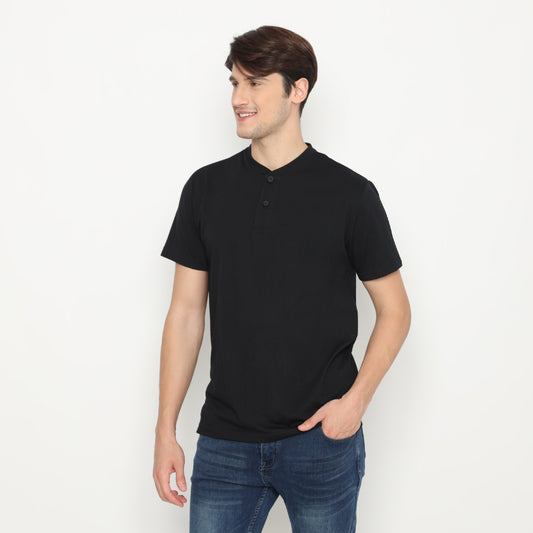 Matsuda Kaos Henley Polos Pria T Shirt Katun Nihama