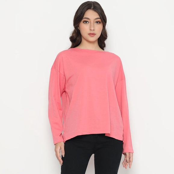 Matsuda Kaos Polos Wanita Lengan Panjang T Shirt Olive