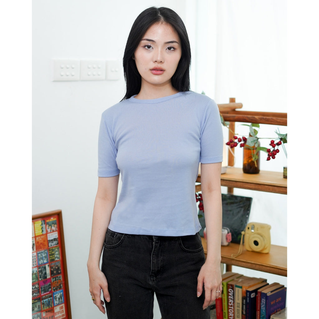 Matsuda Kaos Rib Polos Wanita Cotton T Shirt Elliot