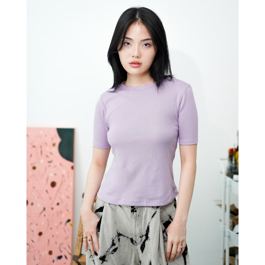 Matsuda Kaos Rib Polos Wanita Cotton T Shirt Elliot