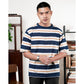 MATSUDA Kaos Oversize Stripe T shirt Katun Kinokawa Blue Teal