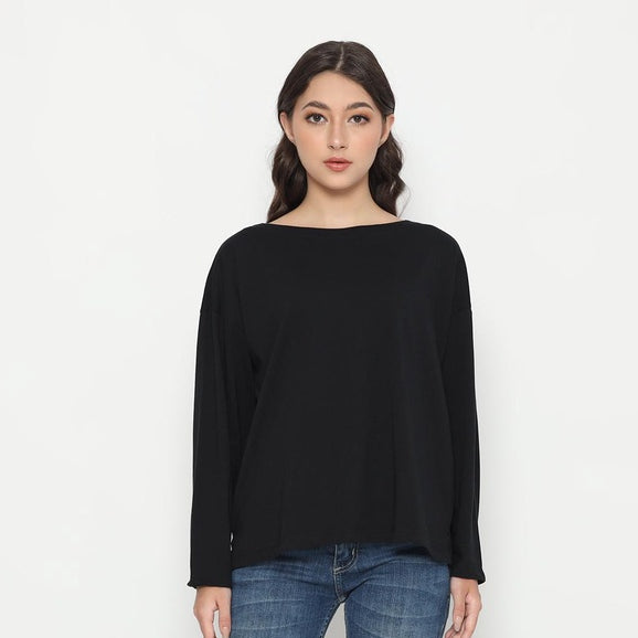 Matsuda Kaos Polos Wanita Lengan Panjang T Shirt Olive