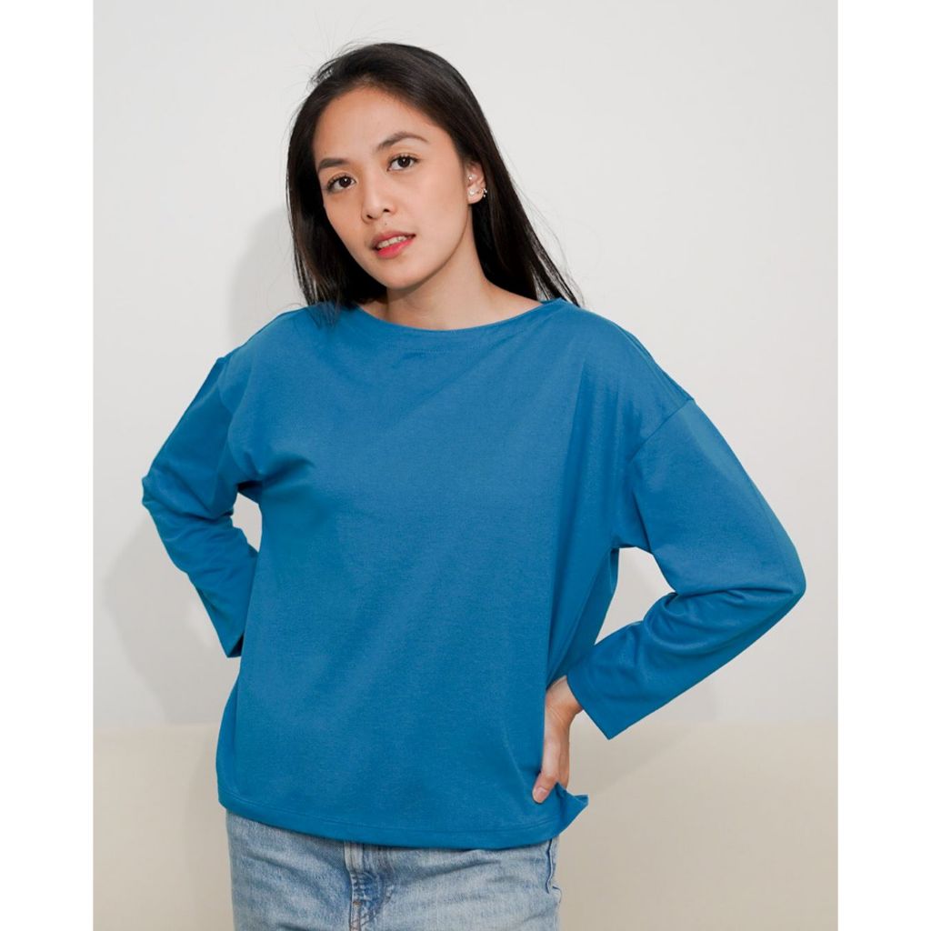 Matsuda Kaos Polos Wanita Lengan Panjang T Shirt Olive