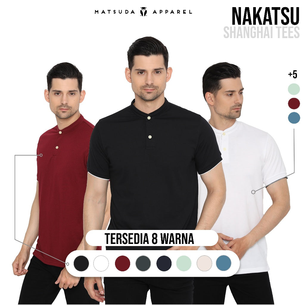 Matsuda kaos Polos kragh Shanghai pria Nakatsu