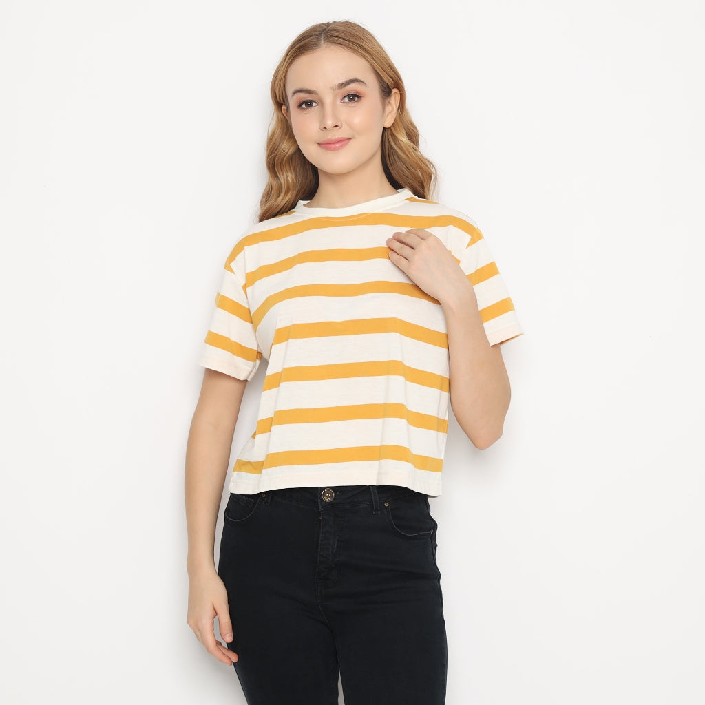 Matsuda Kaos Wanita Crop top katun Hollis