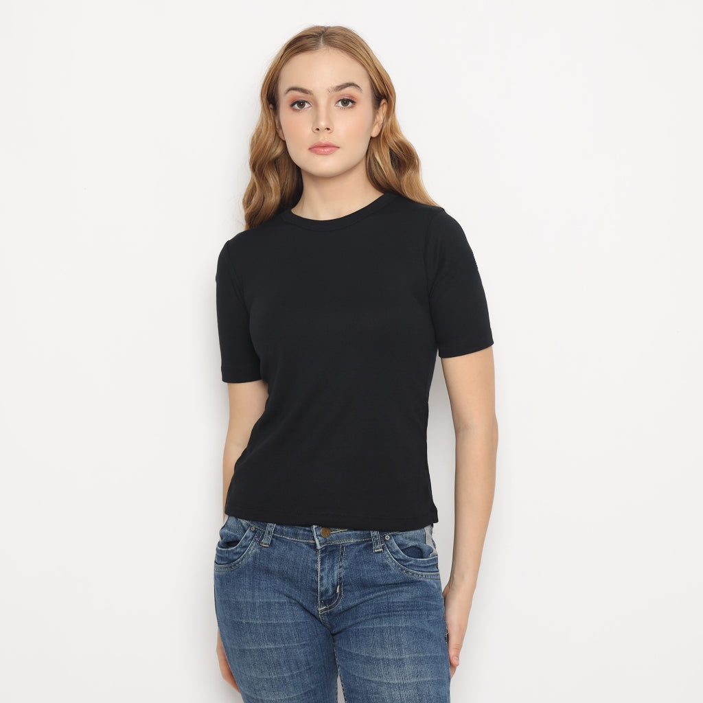 Matsuda Kaos Rib Polos Wanita Cotton T Shirt Elliot