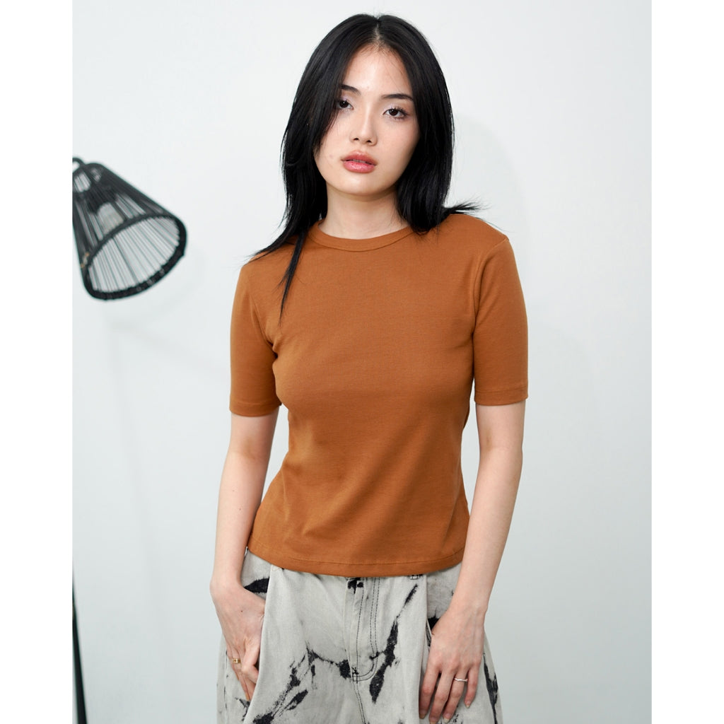 Matsuda Kaos Rib Polos Wanita Cotton T Shirt Elliot