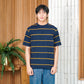 Matsuda Kaos Oversize Stripe Ritto Navy Pria Anti Kusut Baju Garis Korean Style Adem