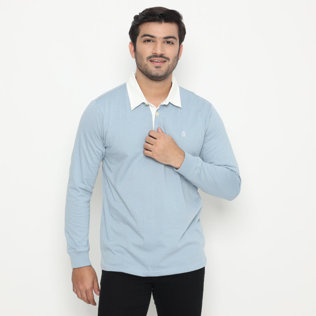 Matsuda Kaos Rugby Polo Shirt Pria Lengan Panjang Fujidera