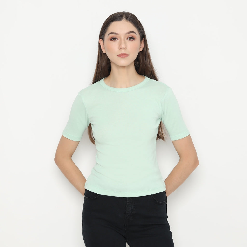 Matsuda Kaos Rib Polos Wanita Cotton T Shirt Elliot