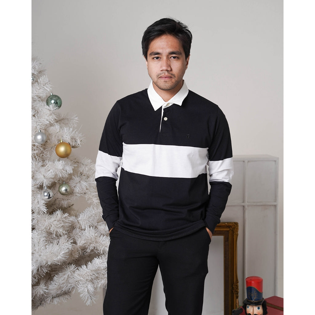 Matsuda Kaos Rugby Polo Shirt Pria Lengan Panjang Nago