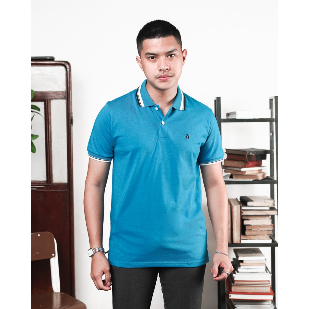 MATSUDA Kaos Polo Shirt Pria Kerah Aioi Seri Warna Biru