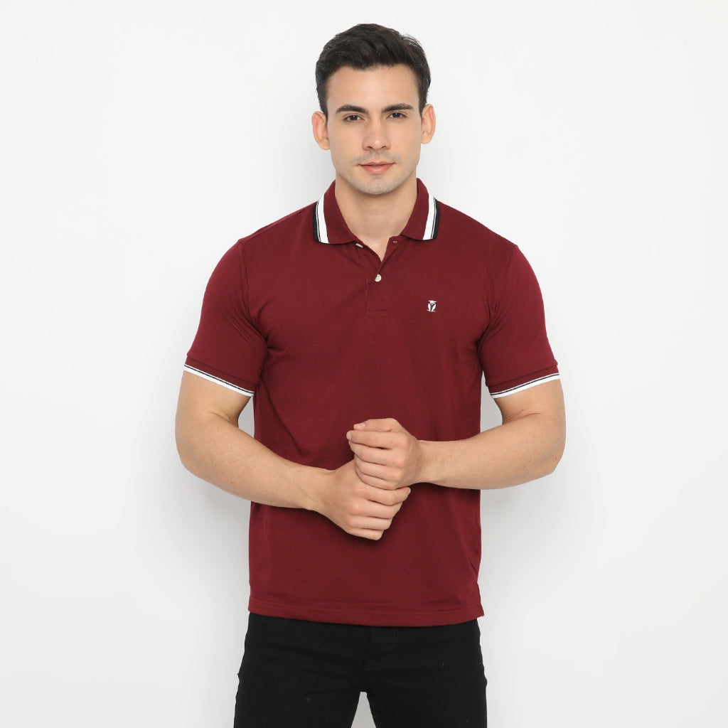 MATSUDA Kaos Polo Shirt Pria Kerah Aioi Seri Warna Merah