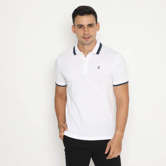 MATSUDA Kaos Polo Shirt Pria Kerah Aioi Seri Warna Hitam Putih Bumi