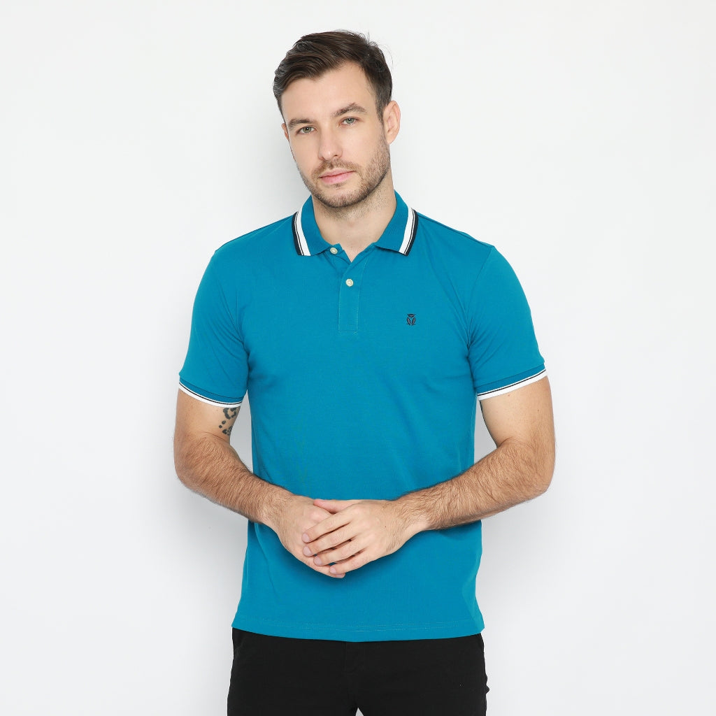 MATSUDA Kaos Polo Shirt Pria Kerah Aioi Seri Warna Biru