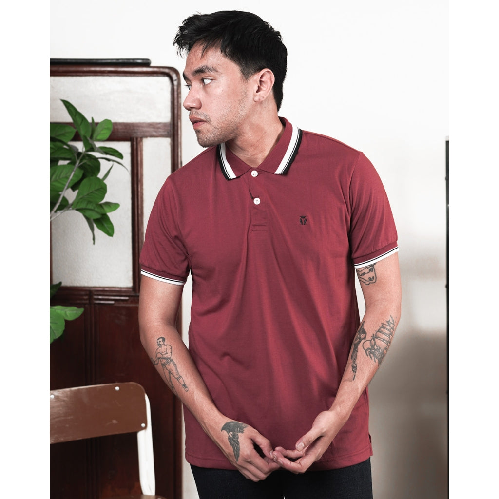 MATSUDA Kaos Polo Shirt Pria Kerah Aioi Seri Warna Merah