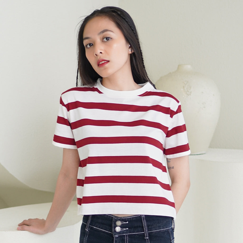 Matsuda Kaos Wanita Crop top katun Hollis