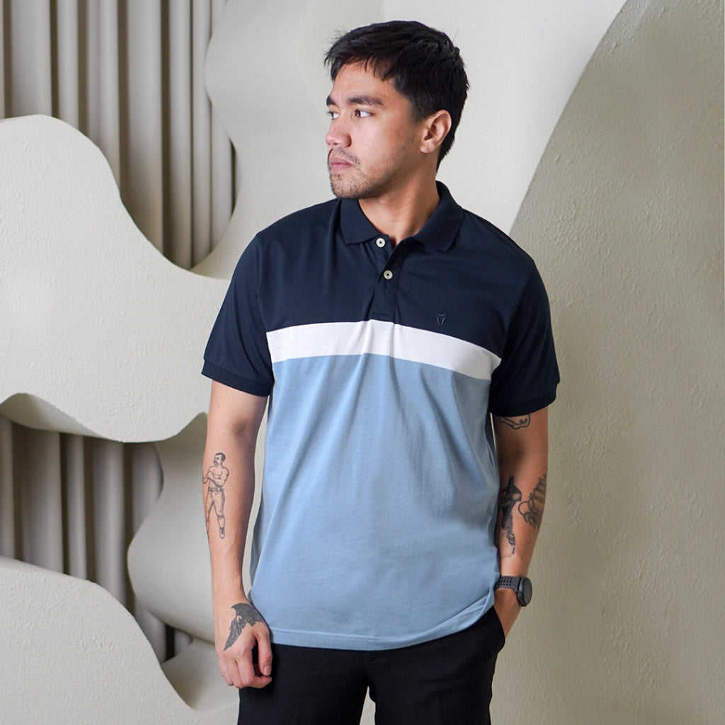 MATSUDA Kaos Polo Shirt Pria Kerah Liyama NAVY L BLUE