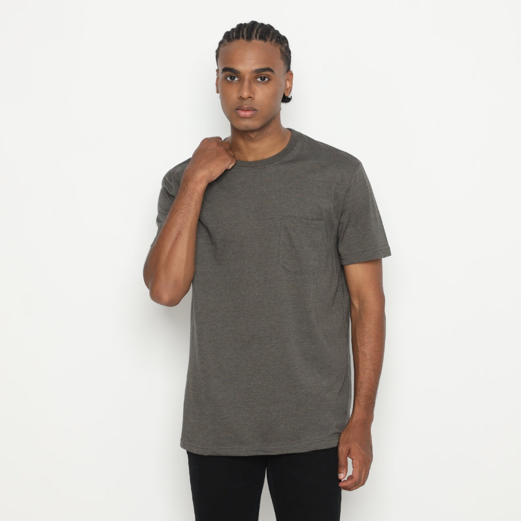 MATSUDA Kaos Polos Pocket T Shirt Cotton Chuo Seri Warna Hijau