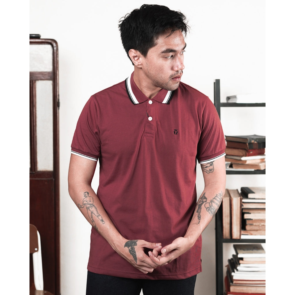MATSUDA Kaos Polo Shirt Pria Kerah Aioi Seri Warna Merah