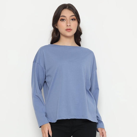 Matsuda Kaos Polos Wanita Lengan Panjang T Shirt Olive