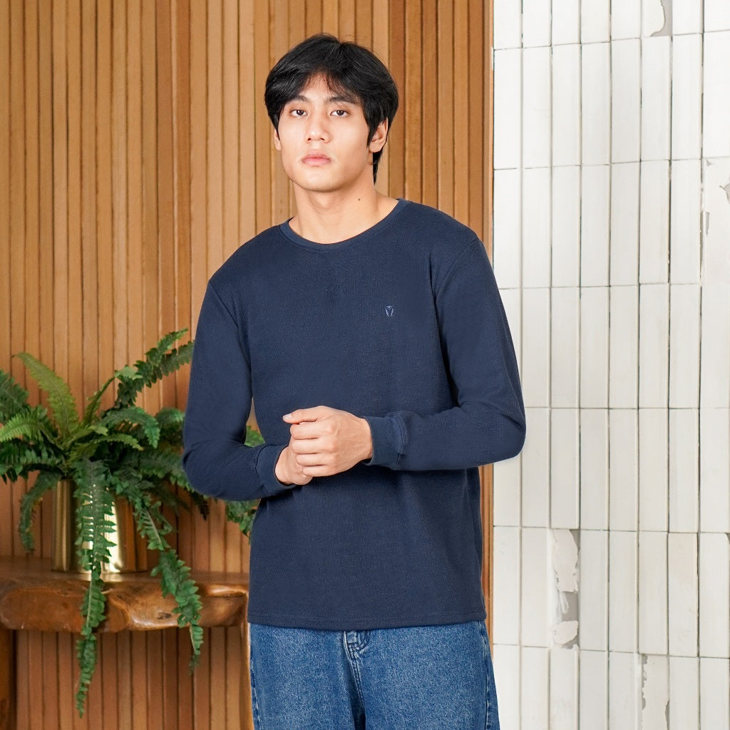 MATSUDA Kaos Polos Waffle Lengan Panjang Cotton Komoro