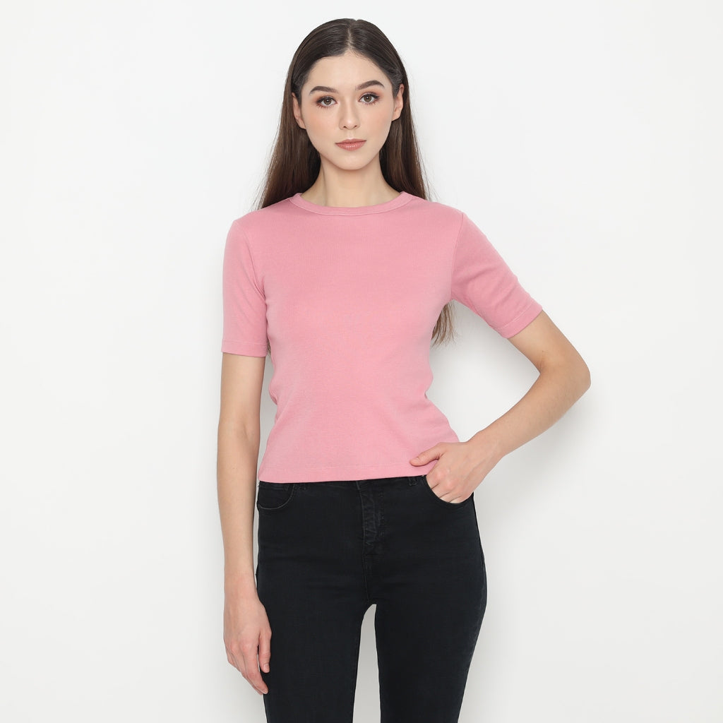 Matsuda Kaos Rib Polos Wanita Cotton T Shirt Elliot