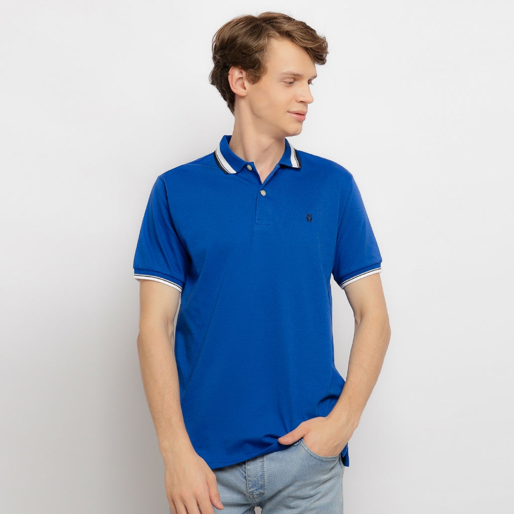 MATSUDA Kaos Polo Shirt Pria Kerah Aioi Seri Warna Biru