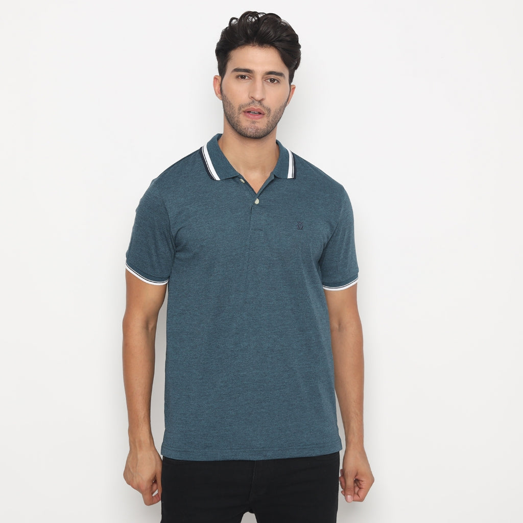 MATSUDA Kaos Polo Shirt Pria Kerah Aioi Seri Warna Biru