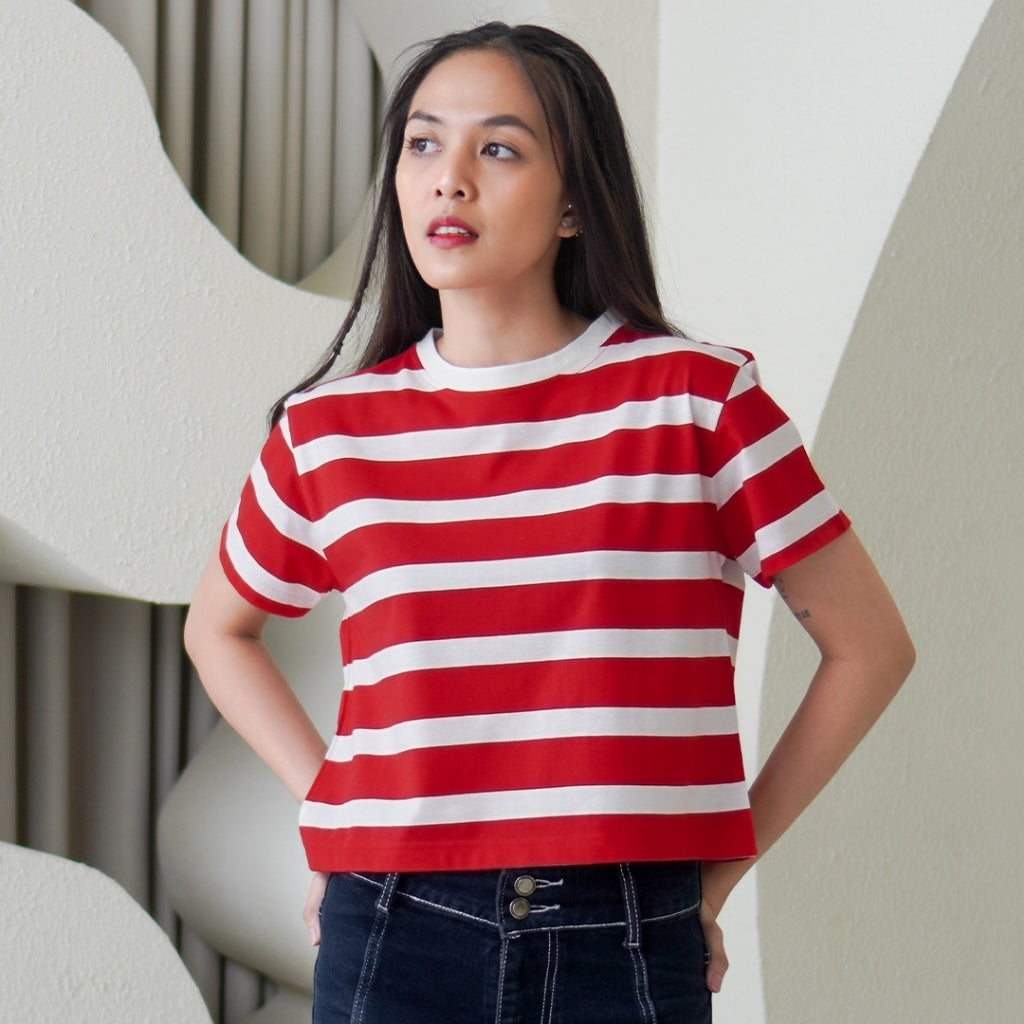 Matsuda Kaos Wanita Crop top katun Hollis