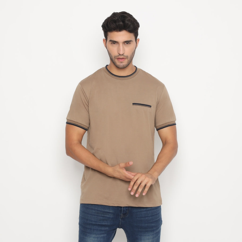 MATSUDA Kaos Pria T Shirt Edogawa Seri Warna Hitam Putih Bumi