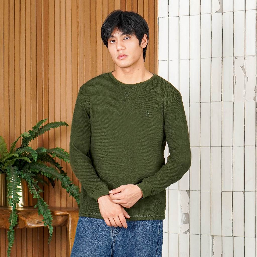 MATSUDA Kaos Polos Waffle Lengan Panjang Cotton Komoro