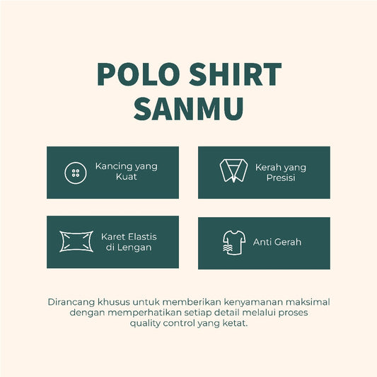 MATSUDA Baju Kaos Polo Shirt Dewasa Stripe Pria Kerah Katun Sanmu Navy