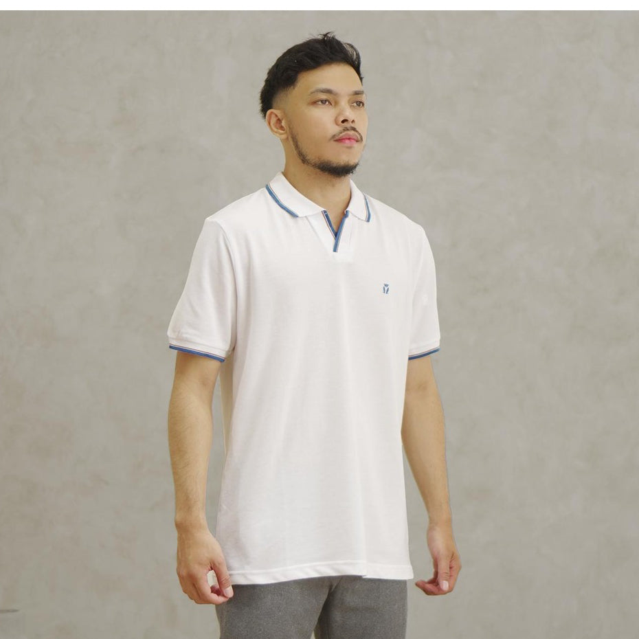 MATSUDA Kaos Polo Shirt Pria Kerah Owase White