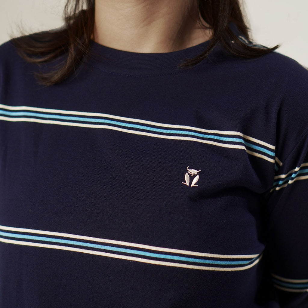 Matsuda Kaos Crop top katun Chizue Navy