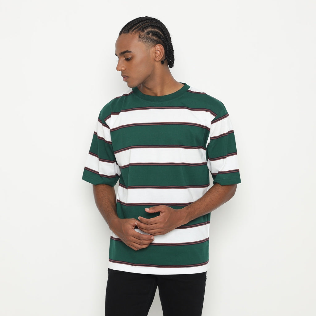 MATSUDA Kaos Oversize Stripe Mobara Green