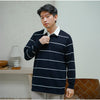 Matsuda Kaos Rugby Polo Shirt Katun Pria Lengan Panjang Tsuyama Navy