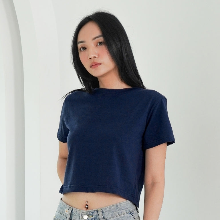 Matsuda Kaos Wanita Crop top katun Marley