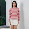 MATSUDA Kaos Wanita T Shirt Stripe Katun Ruby