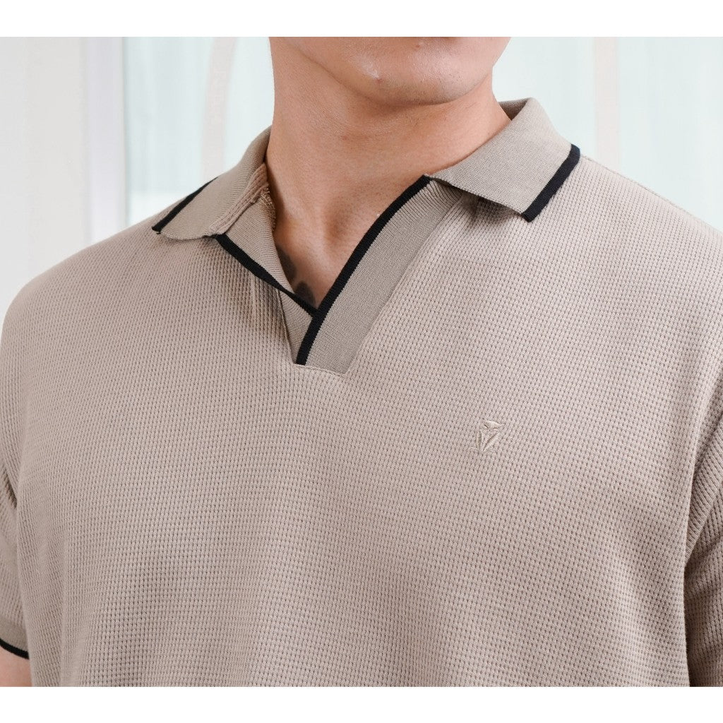 MATSUDA Kaos Polo Pria Waffel Kerah Otsuki