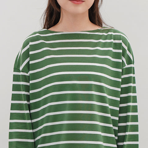 MATSUDA Kaos Wanita T Shirt Stripe Katun Ruby