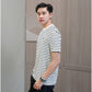 Matsuda T Shirt Pria Kaos Stripe Nantan Oblong Baju Off White Black