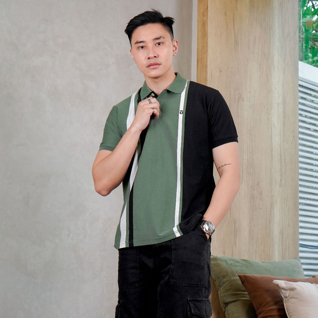 MATSUDA Kaos Polo Shirt Pria Kerah Tsugaru Hgreen