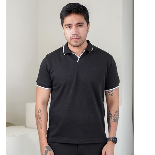 MATSUDA Kaos Polo Pria Waffel Kerah Otsuki