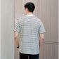 Matsuda T Shirt Pria Kaos Stripe Nantan Oblong Baju Off White Black