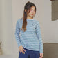 MATSUDA Kaos Wanita Longsleeve Stripe Katun Reiko