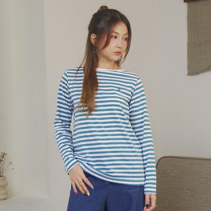 MATSUDA Kaos Wanita Longsleeve Stripe Katun Reiko