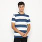 Matsuda T Shirt Pria Kaos Stripe Nanao Gold Navy